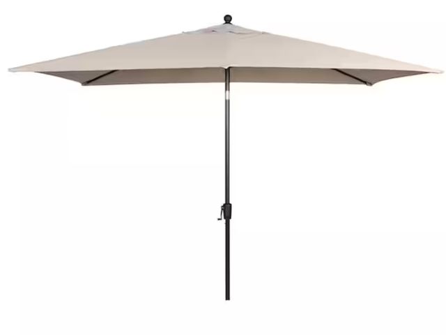 Lot 96-163568 - Hampton Bay
6.5 ft. x 10 ft. Aluminum Market Tilt Patio Umbrella in Riverbed

MSRP $150 

New