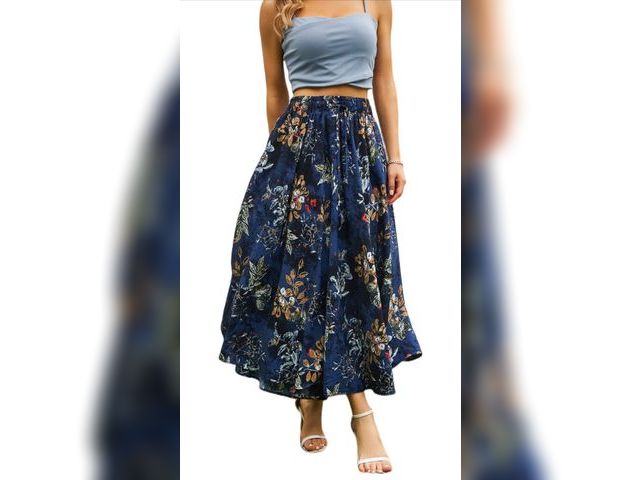 Lot 96-191833 - Abaadlw Maxi Skirts for Women with Pockets Long Midi Length Casual Skirt for Beach Party Holiday
New...