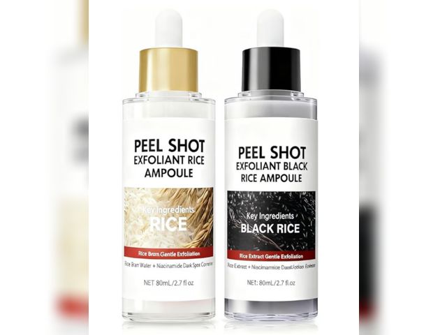 Lot 96-197923 - Peel Shot Glow Rice Ampoule Duo – White and Black Rice Exfoliating Ampoules, Pore Minimizing Gentle ...