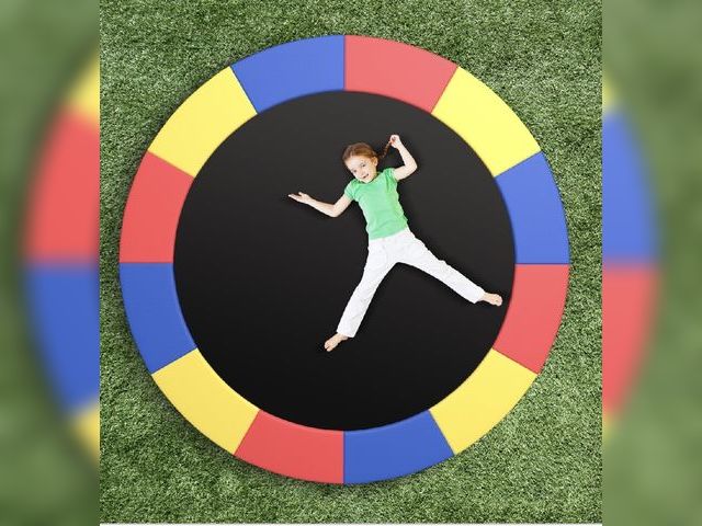 Lot 96-227636 - Costway 16 ft. Trampoline Pad Replacement Safety Pad with Fixing Straps, Multi Color New