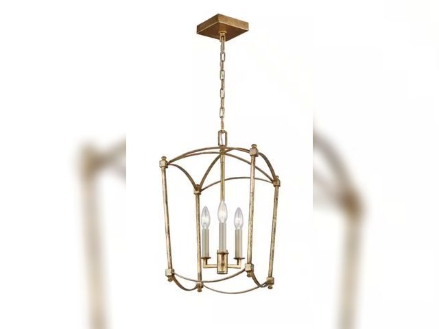 Lot 96-182114 - TIELLA Estoril 3-Light Antique Guild Traditional Transitional Small Hanging Candlestick Chandelier M...