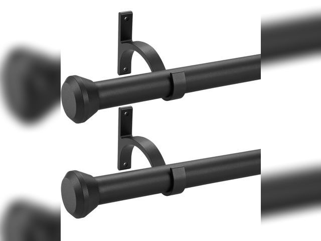 Lot 96-211205 - 2 Pack Telescoping Curtain Rods,1Inch Diameter Drapery Rods 72-144Inch Length Adjustable Rod with Br...