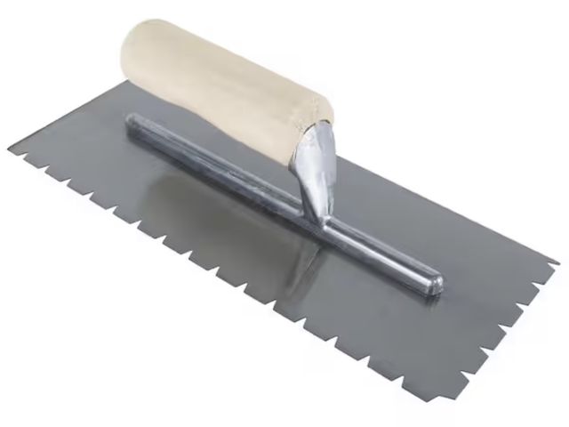 Lot 96-211750 - ROBERTS Pro 11 in. x 4-1/2 in. Hardened and Tempered Steel Blade Notched Flooring Flat-Top-V-Notch T...