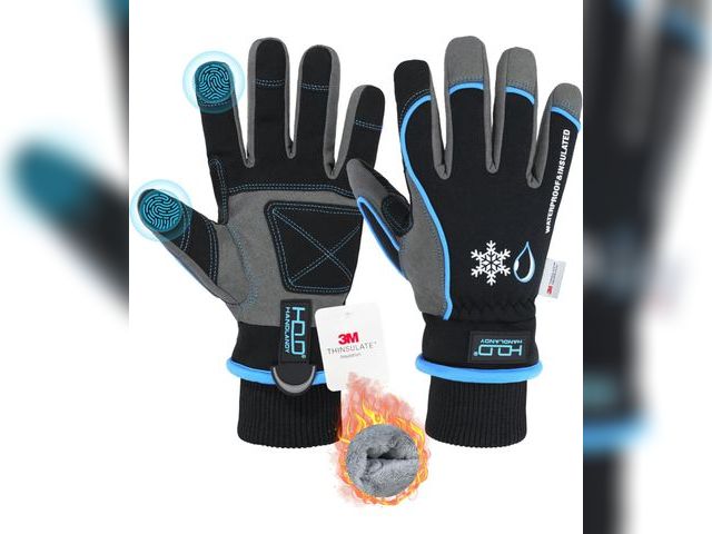 Lot 96-190945 - HANDLANDY Waterproof Insulated Work Gloves, 3M Thinsulate Thermal Winter Gloves for Men Women Touch ...
