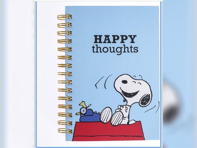 Lot 96-191252 - Graphique Peanuts "Happy Thoughts" Hard Bound Journal - 160 Ruled Pages, Vintage Peanuts Cartoon Cov...