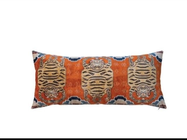 Lot 96-172786 - Storied Home Tiger Pattern Lumbar Pillow 14x32” New