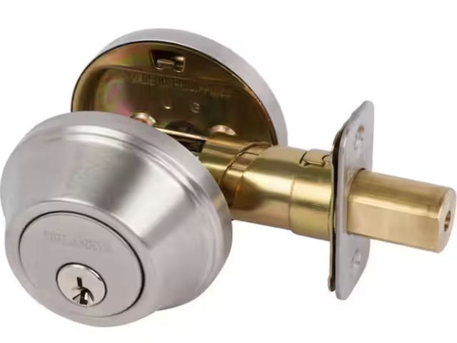 Lot 96-221987 - 12 pack of DELANEY HARDWARE
Single Cylinder Stainless Steel Deadbolt MSRP $252 New
