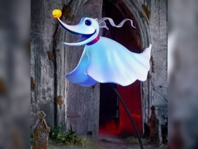 Lot 96-182137 - Disney The Nightmare Before Christmas 4.5ft LED Zero 
New