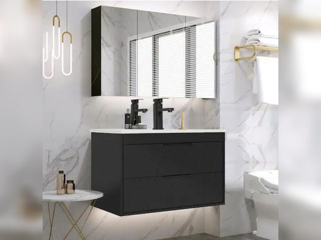 Lot 96-166712 - 30 in. W x 18.1 in. D x 18.1 in. H Single Sink Bath Vanity in Black
New