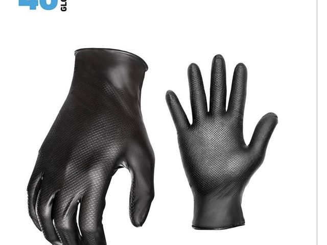 Lot 96-198319 - GORILLA GRIP 40-Count Heavy-Duty 6mil Disposable Nitrile Traction Grip Work Gloves - Large New