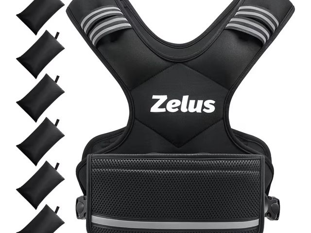 Lot 96-186638 - ZELUS Weighted Vest for Men and Women | 4-10lb/11-20lb/20-32lb Vest with 6 Ironsand Weights for Home...