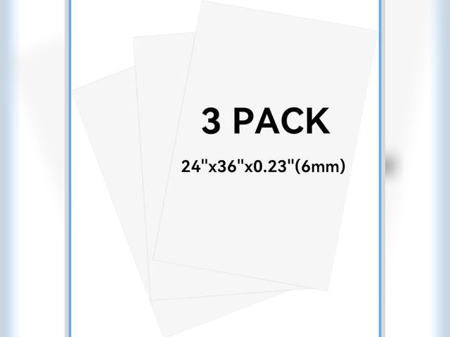 Lot 96-190624 - 3 Pack White Foam Board 24"x36", 0.23" Thick Foam Core Board for Projects, White Poster Board for Pa...