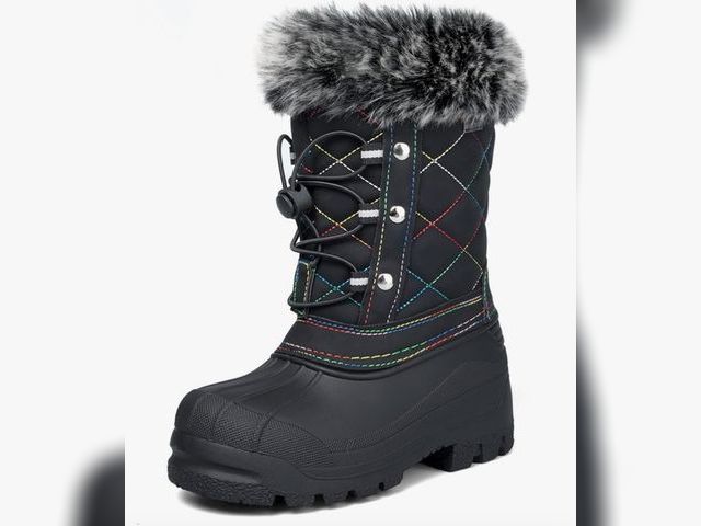 Lot 96-170251 - K KomForme Boys &amp; Girls Snow Boots Insulated Fur Lined Warm Anti-Slip Waterproof Winter Boot Kid...