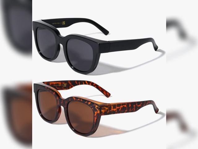 Lot 96-230603 - 2 Pairs Women Round Polarized Fit over Sunglasses - Wear Over Prescription Eyeglasses 100% UV Protec...
