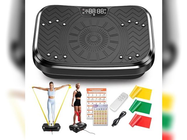Lot 96-169582 - Vibration Plate Exercise Machine, Vibration Plate for Lymphatic Drainage with Training Poster, Train...