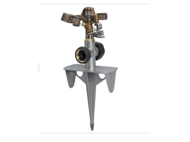 Lot 96-221952 - Orbit Heavy-Duty Adjustable Brass Impact Sprinkler on Heavy-Duty Zinc Spike New