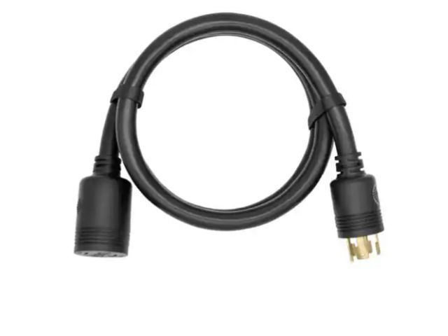 Lot 96-212026 - EcoFlow L14-30R TO L14-30P Transfer Line-MA004-Black-1.5 m New