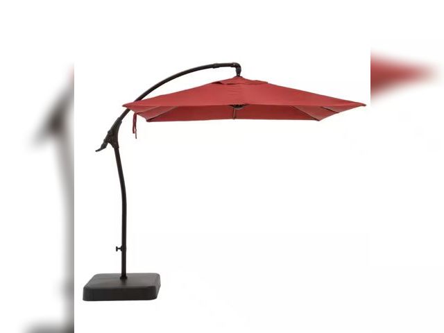 Lot 96-165823 - Hampton Bay
8 ft. Square Aluminum and Steel Cantilever Offset Outdoor Patio Umbrella in Chili Red
MS...