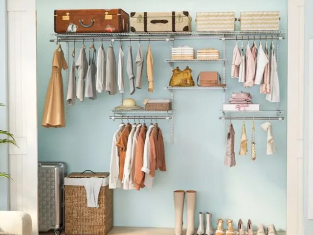 Lot 96-197632 - 4-8 Feet Closet Organizers and Storage System with Hanging Rod for Laundry Bedroom
New