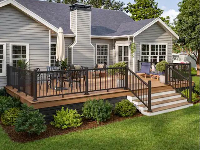 Lot 96-174435 - Aria Railing
36 in. x 69.43 in. Bronze Powder Coated Aluminum Preassembled Deck Railing
New
Msrp $21...