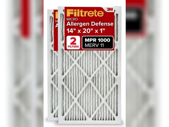 Lot 96-173889 - Filtrete 14x20x1 AC Furnace Air Filter, MERV 11, MPR 1000, Micro Allergen Defense, 3-Month Pleated 1...