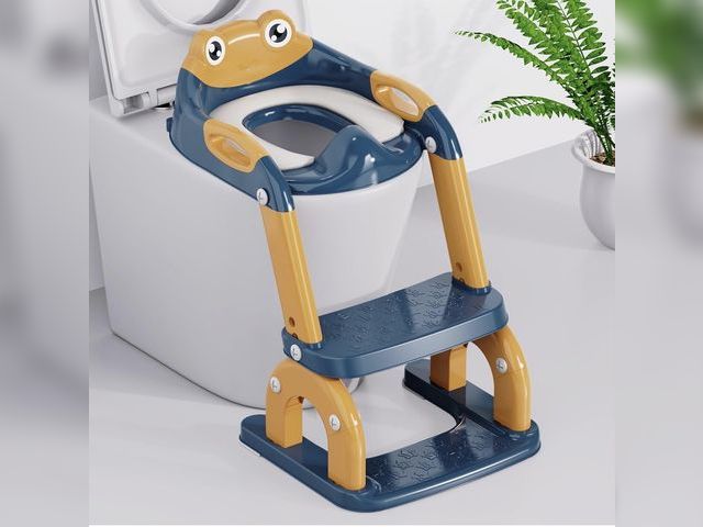 Lot 96-194005 - Bambinao 2-in-1 Cushioned Potty Seat with Ladder – Foldable Toddler Toilet Seat &amp; Toddler Step –...