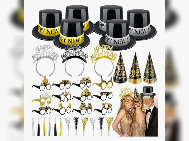 Lot 96-194860 - Case of 6 Packs New Years Eve Party Supplies, 36 Pcs Happy New Year Party Supplies Kit Serve 12, Inc...