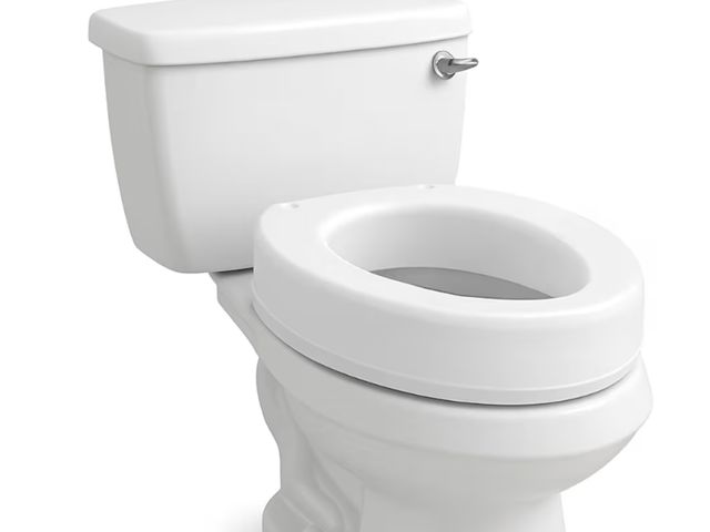 Lot 96-180974 - Carex Toilet Seat Riser, Elongated Raised Toilet Seat Adds 3.5 inches to Toilet Height, for Assistan...