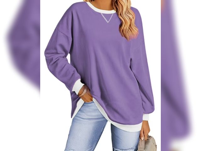 Lot 96-178641 - Fantaslook Color Block Sweatshirts for Women Crewneck Long Sleeve Oversized Pullover Tops Casual Fal...