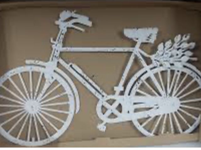 Lot 96-201507 - 2 Pack Rustic Bicycle Wall Art New