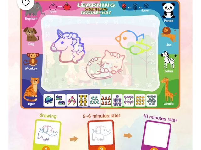 Lot 96-230545 - Aqua Water Doodle Mat, 3in1 Reusable Painting Drawing Writing Toys New pattern on Mat is slightly di...