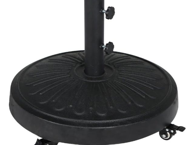 Lot 96-163356 - StyleWell 50 lbs. Concrete and Resin Patio Umbrella  with wheels Base in Black
New