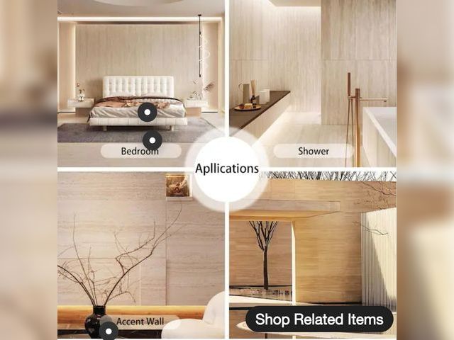 Lot 96-145042 - 20sq ft of White MCM 12 in. x 24 in. Travertine Natural Clay Stone Looks Floor and Wall Tile For Ind...