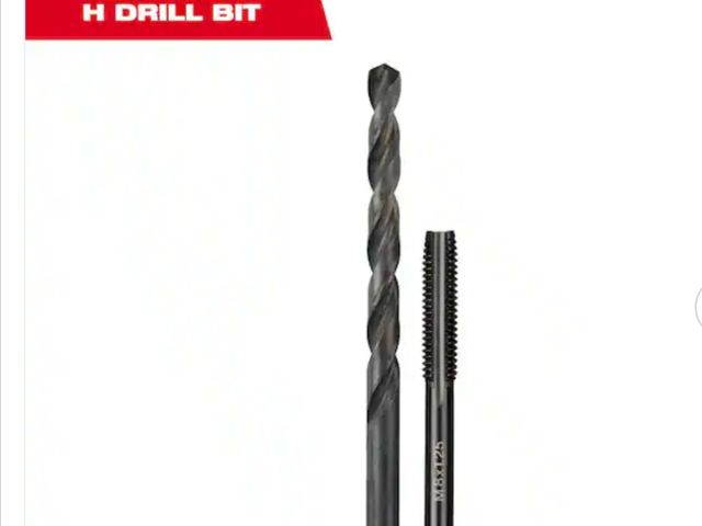 Lot 96-164920 - Milwaukee 
M8-1.25 mm Straight Flute Plug Tap and H Drill Bit new
