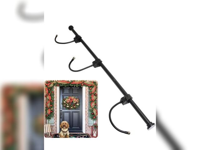 Lot 96-191757 - Adjustable Garland &amp; Wreath Hanger for Front Door Frame 32"-80", Front Door Hanger for Christmas...