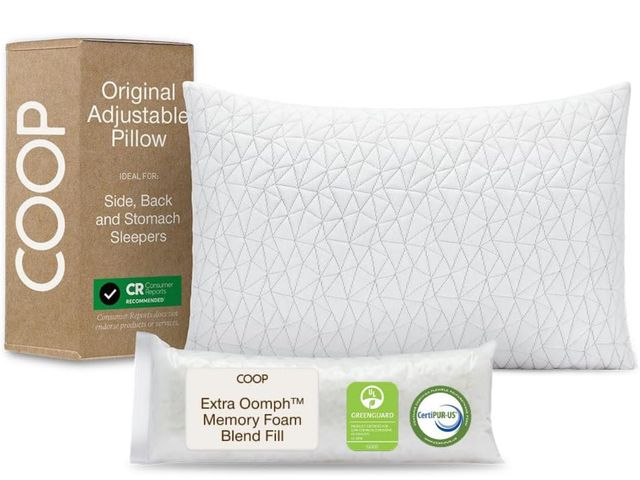 Lot 96-187503 - Coop Home Goods Original Adjustable Pillow, Queen Size Bed Pillows for Sleeping, Cross Cut Memory Fo...