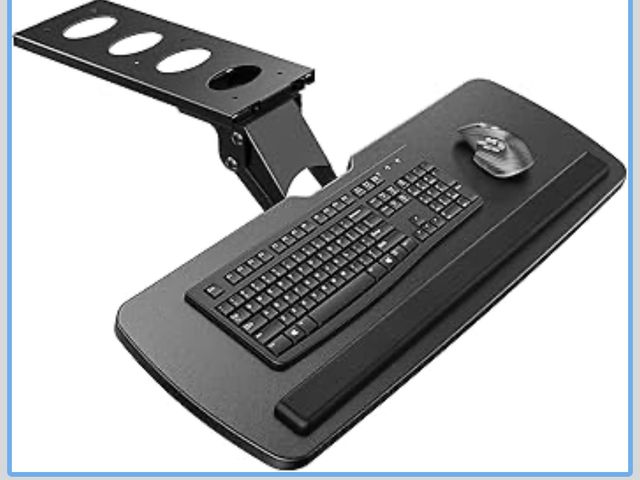 Lot 96-173527 - HUANUO Keyboard Tray Under Desk, 360 Adjustable Ergonomic Sliding Keyboard &amp; Mouse Tray, Under D...