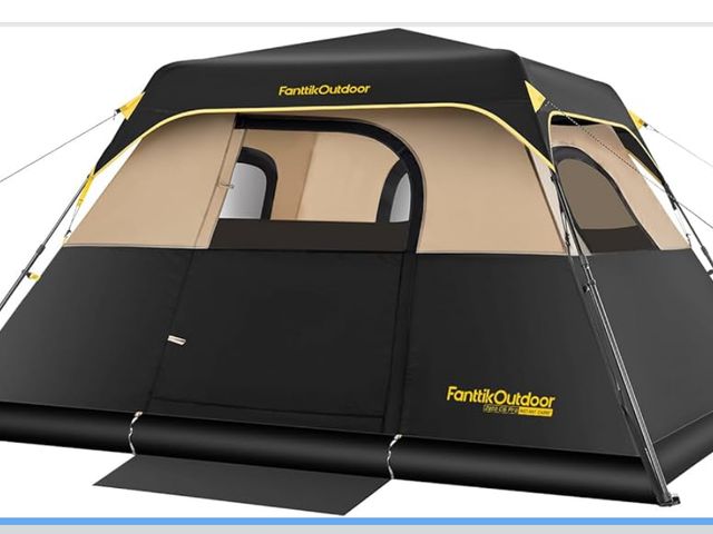 Lot 96-181066 - FanttikOutdoor Camping Tent 4/6/8/10 Person Instant Cabin Tent Setup in 60 Seconds with Rainfly &amp...