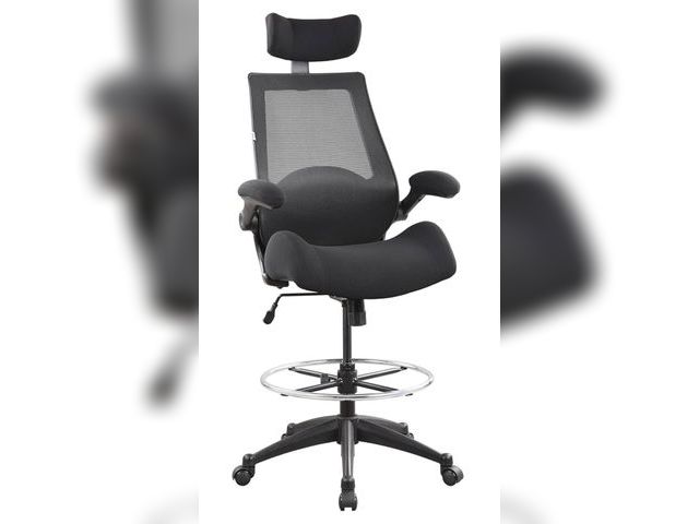 Lot 96-170670 - BOLISS 400lbs High Back Computer Office Drafting Chair Flip up Armrests Lumbar Support Adjustable Bi...
