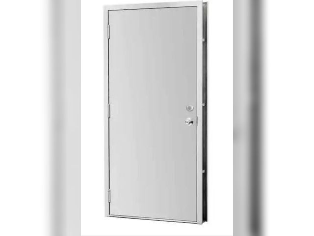 Lot 96-145585 - L.I.F Industries36 in. x 80 in. Gray Flush Security Steel Prehung Commercial DoorMSRP $558NewPalleti...