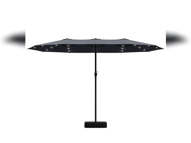 Lot 96-162785 - FUFU&amp;GAGA
15 ft. Large Market Patio Umbrella with 36 Solar Lights Double-Sided Outdoor Umbrella ...