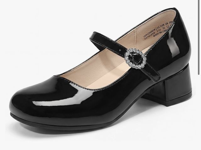 Lot 96-232795 - DREAM PAIRS Girls Dress Shoes Mary Jane Heels Flower Wedding Party Pump Prom Buckle Non Slip Footwea...