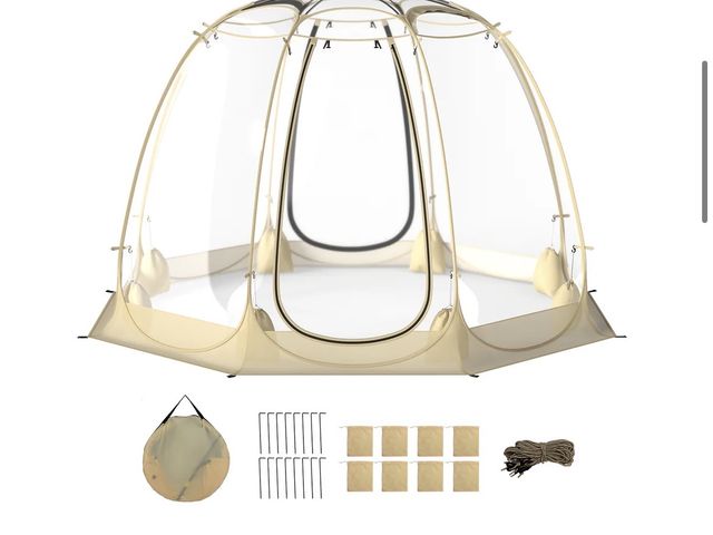 Lot 96-197505 - Pop Up Bubble Tent 360°
Transparent PVC Igloo 8.5 × 8.5
FT Instant Setup Screen House for 5-6 People...