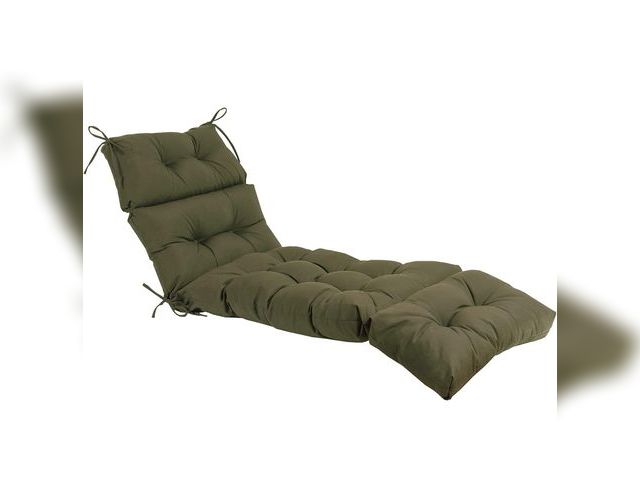Lot 96-188593 - QILLOWAY Indoor/Outdoor Chaise Lounge Cushion,Spring/Summer Seasonal Replacement Cushions. (Sage/Arm...