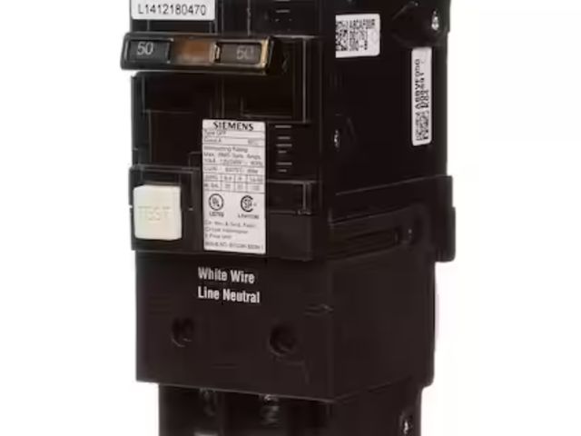 Lot 96-164918 - Siemens 50 Amp Double Pole Type QPF GFCI Circuit Breaker New