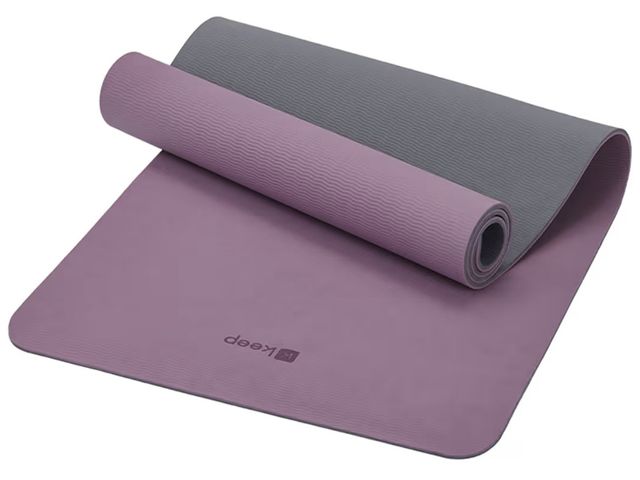 Lot 96-194071 - KEEP 7mm Thick Yoga Mat - Eco-Friendly TPE Non Slip Exercise Mat for Women, 72"x24" Double-Color Wor...