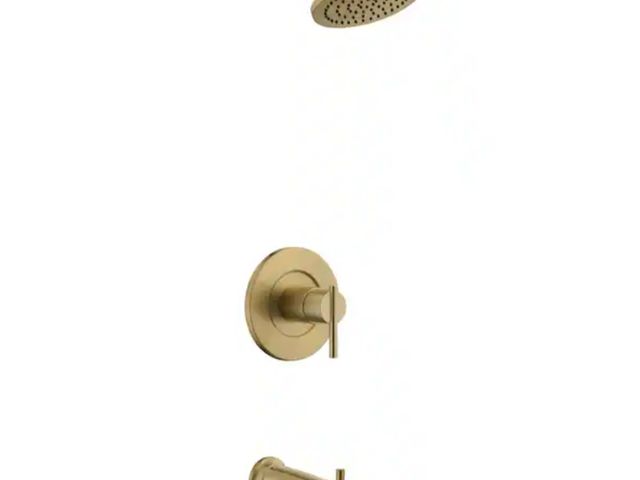 Lot 96-190247 - Glacier Bay Dorind Single-Handle 1-Spray Tub and Shower Faucet in Brushed Gold New