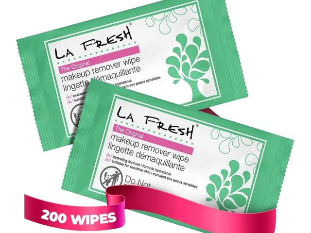 Lot 96-174256 - LA Fresh Makeup Remover Wipes with Vitamin E - Make up Remover for Face, Eyes, Lips - Face Travel Es...