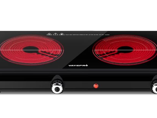 Lot 96-177194 - Infrared Double Burner Electric Cooktop - 1800W Portable Stove, Heat-up In Seconds, Countertop Cookt...