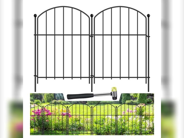 Lot 96-170321 - Decoration Garden Fence 17in x 10ft, 10 Pack Rustproof Metal Animal Barrier Fence, Arched Flower Bed...